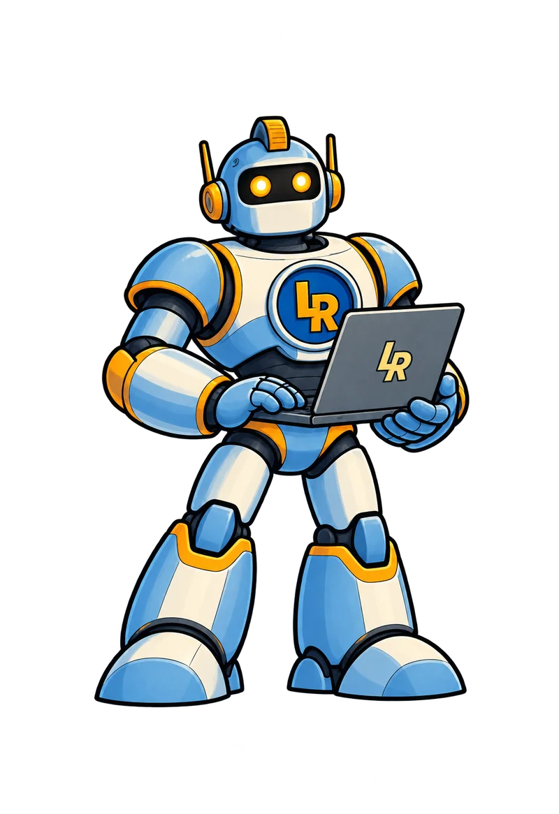Large Robot holding a tablet, ready to help